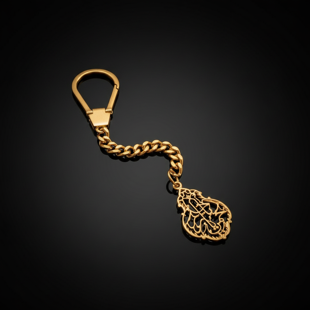Kiswah Gold 24K Keychain – 45 degree view